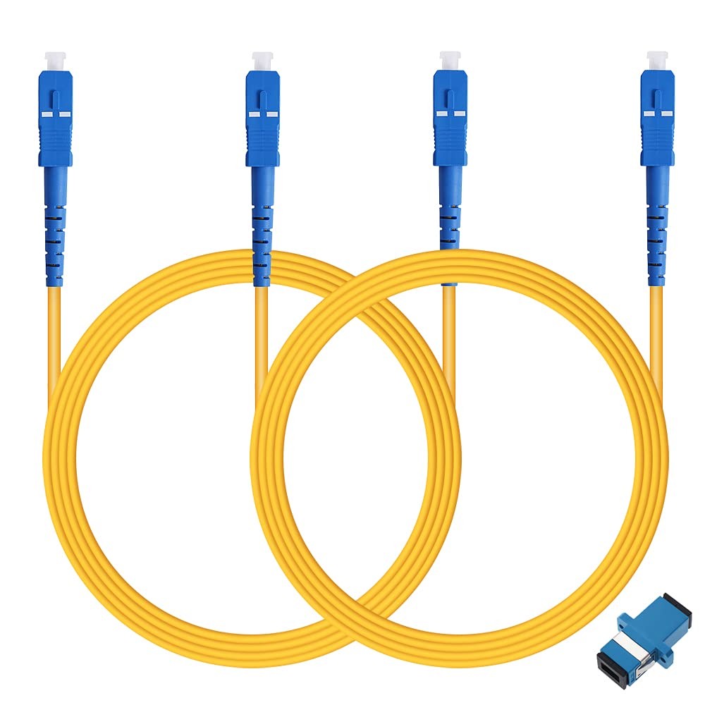 2-Pack 2m Fiber Patch Cable, Simplex, SC/UPC to SC/UPC, 9/125um, OS2, LSZH