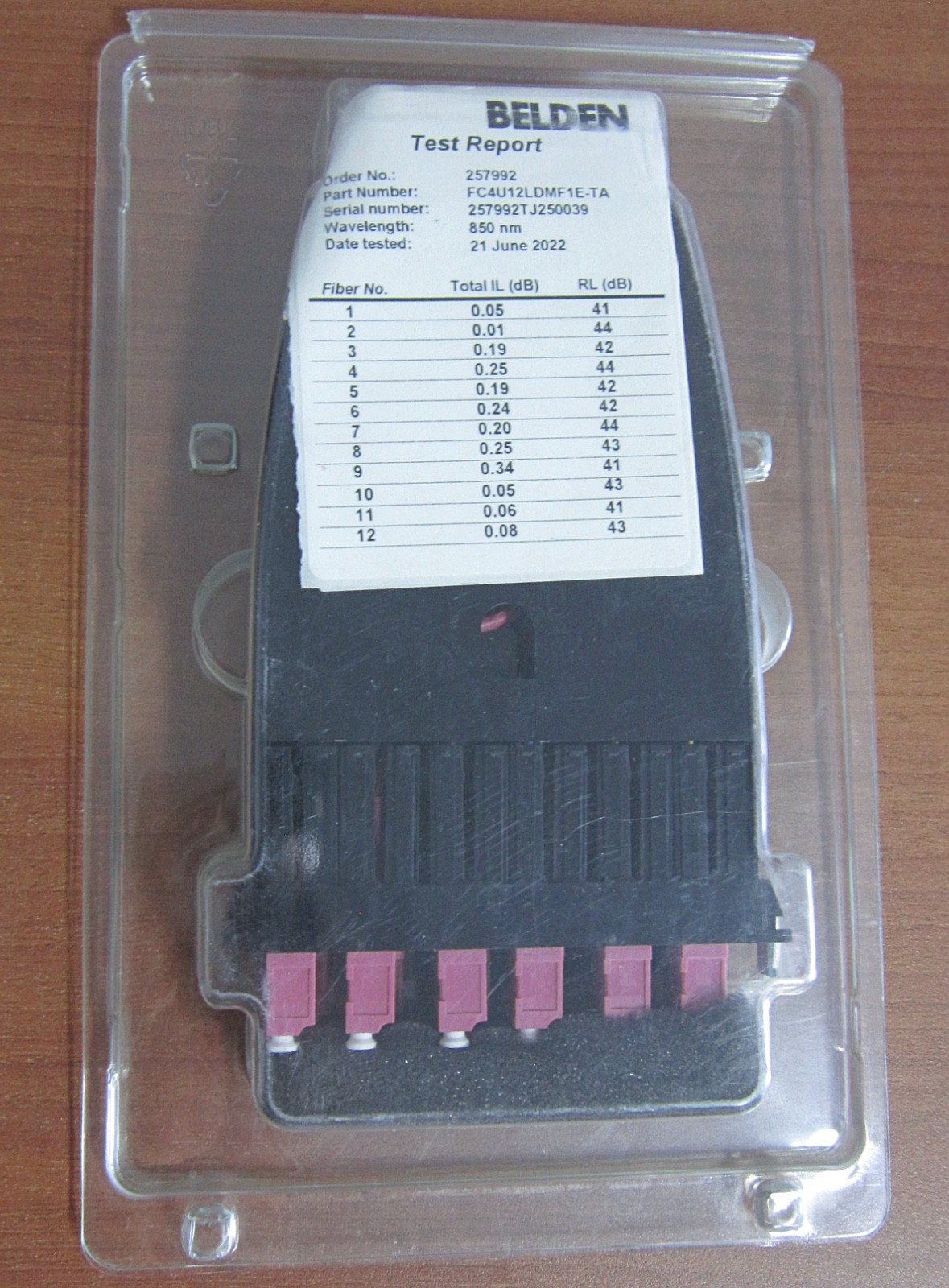 NEW Belden FC4U12LDMF1E-TA High-Density 12-Port Fiber Optic Cassette OM4 MPO12
