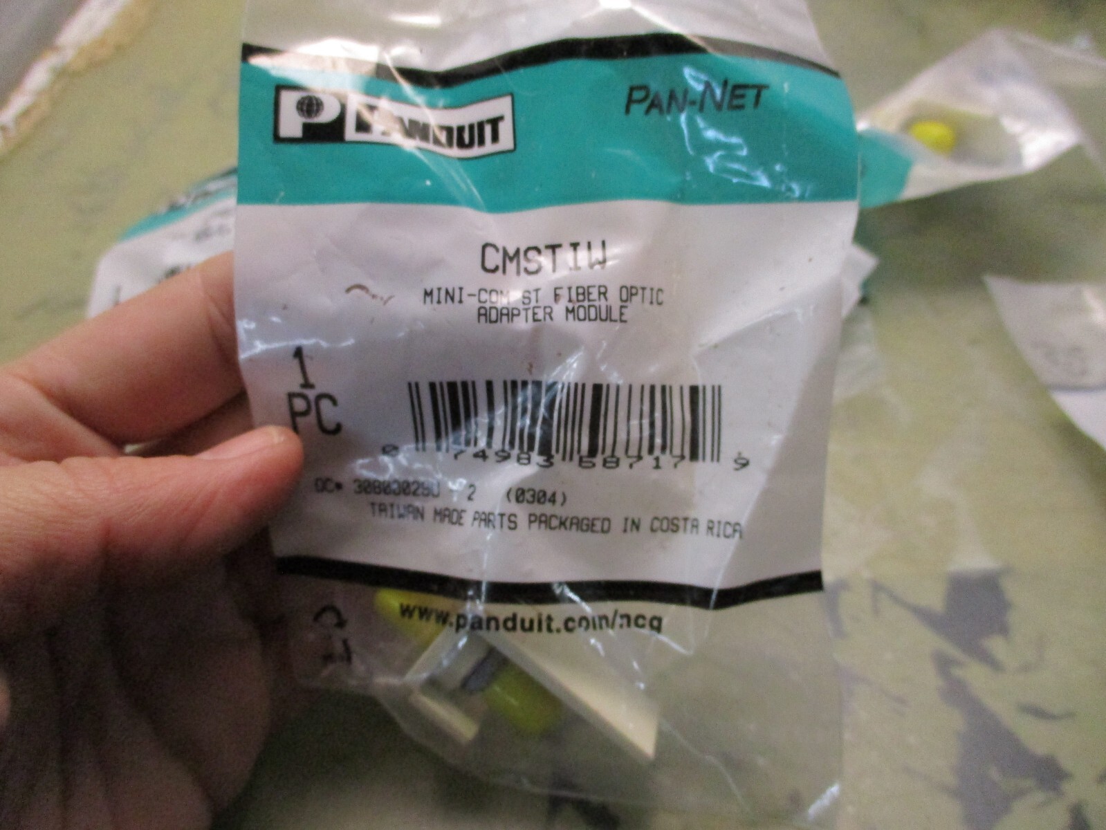 Lot of 8 Panduit Pan-Net CMSTIW Mini-com ST Fiber Optic Adapter Modules [4*Y-9]