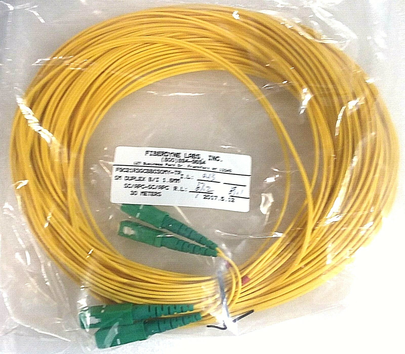 Fiberdyne Labs Sm Dx B/I 2.0mm, 30m; sc/apc-sc/apc; Part #F9C21R2GCBB030MY-TR
