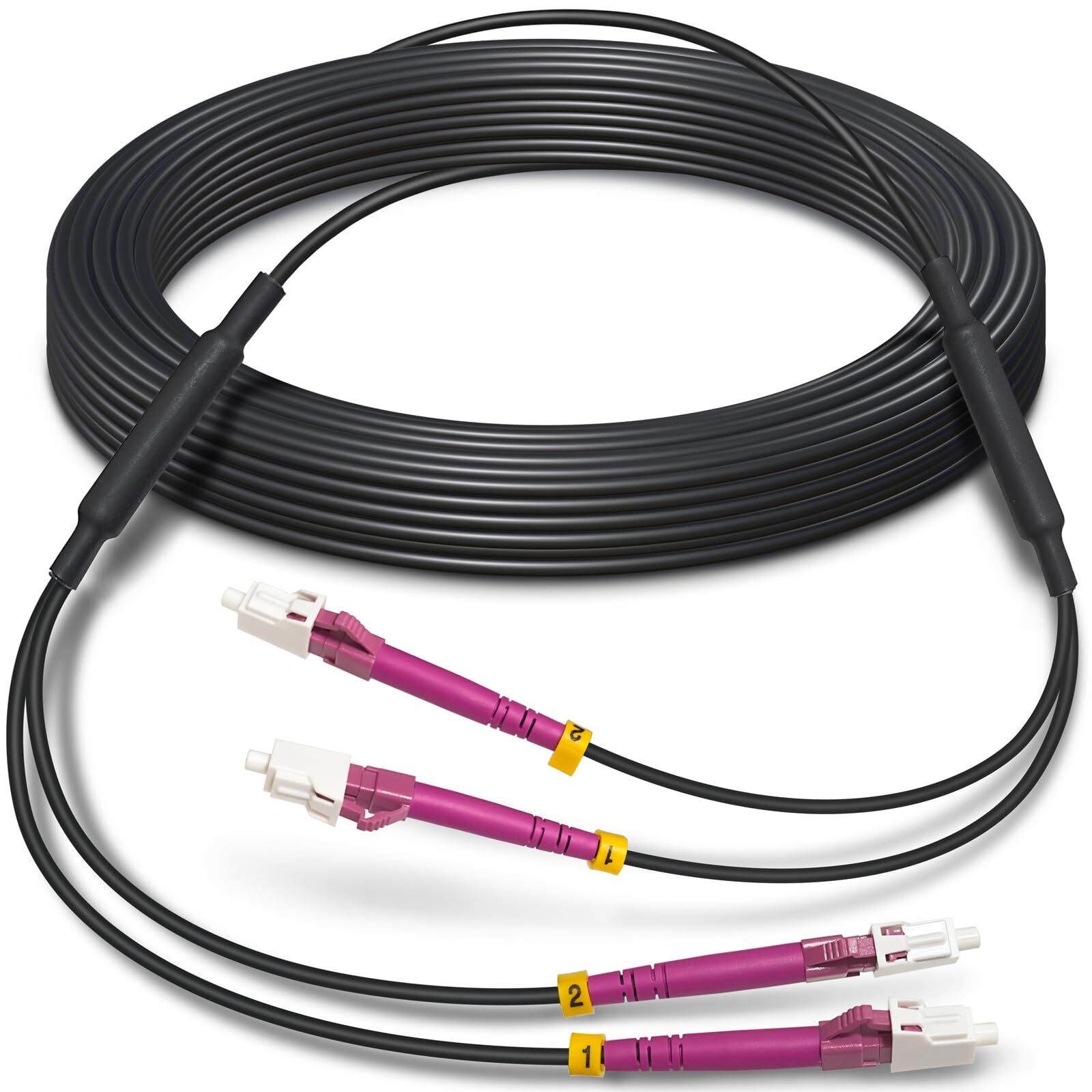 50 Feet (15 Meters) Armored OM4 LC to LC Fiber Patch Cables, 10gb/40gb/100gb …