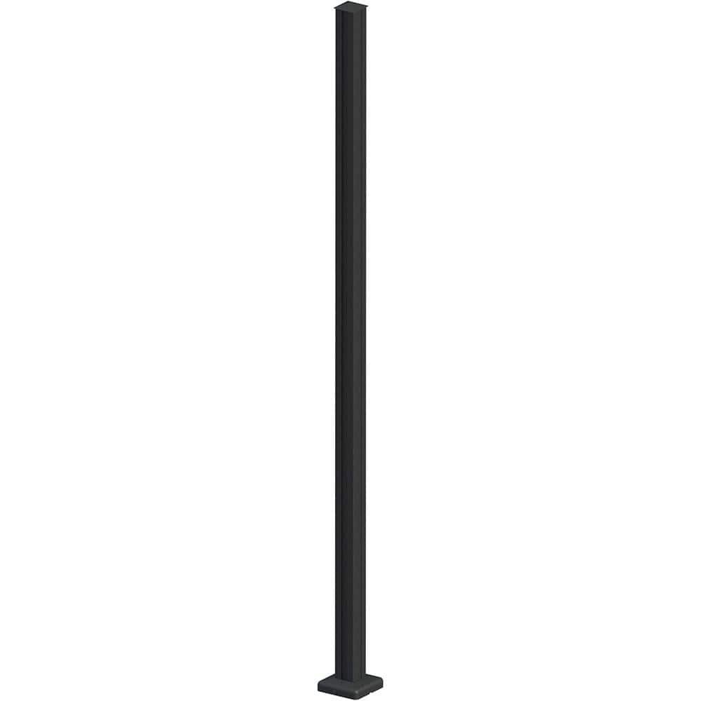 Modular Fence Post 76in Matte Black Aluminum for 6ft Privacy Fence System NEW