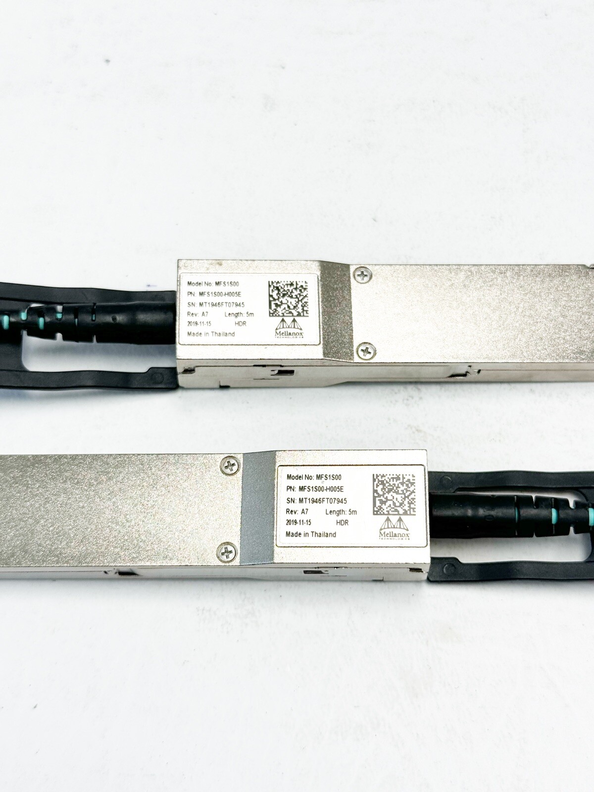 Set of 2 Transceivers HPE Mellanox 5M InfiniBand HDR QSFP56 MFS1S00-H005E