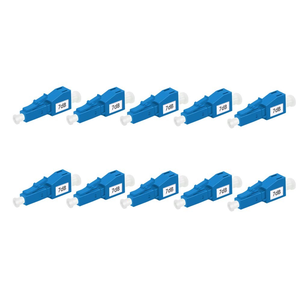 FLYPROFiber 7dB LC Attenuator 7dB-10pack LC/UPC SM Single Mode Fixed Fiber Optic