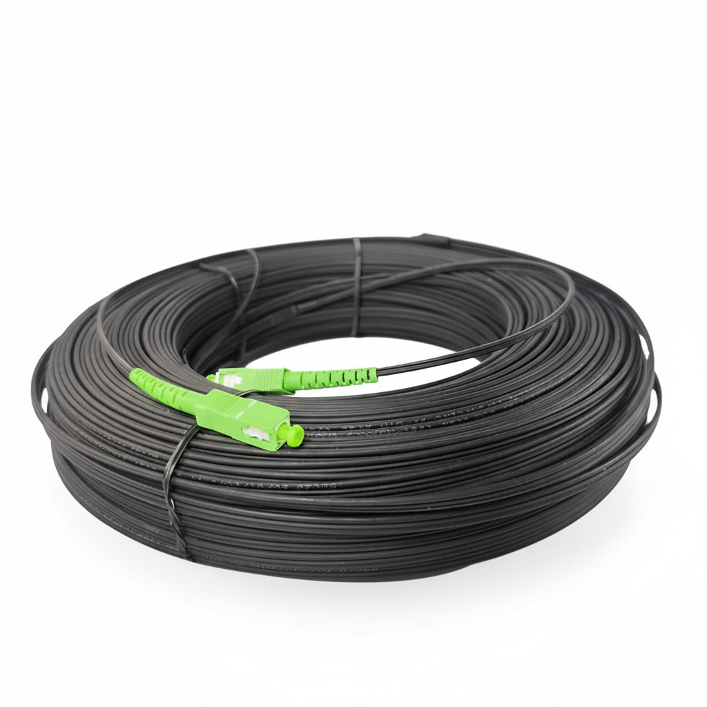 100ft Ruggedized Fiber Optic Drop Cable SC/APC to SC/APC – SMF – HWMirco-2SCAPC
