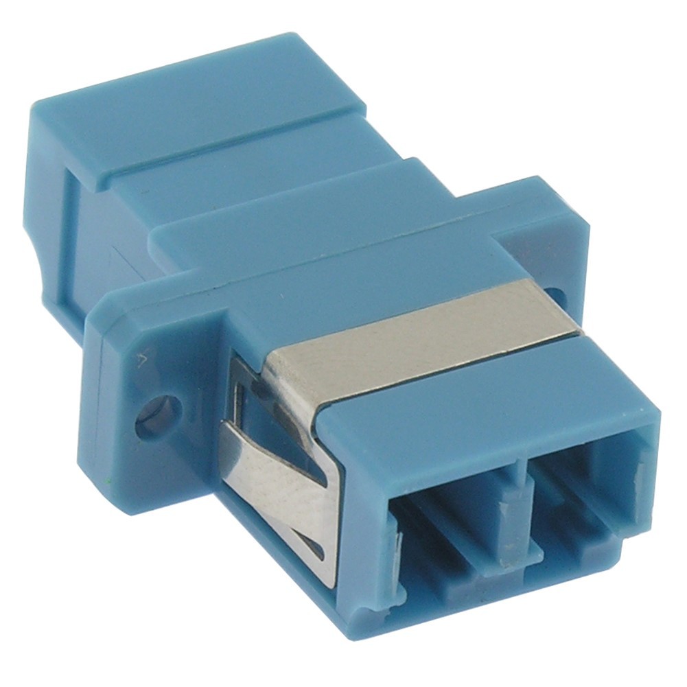 4x LC to LC Duplex Single Mode Flange Fiber Optic Optical Adapter Connector Blue