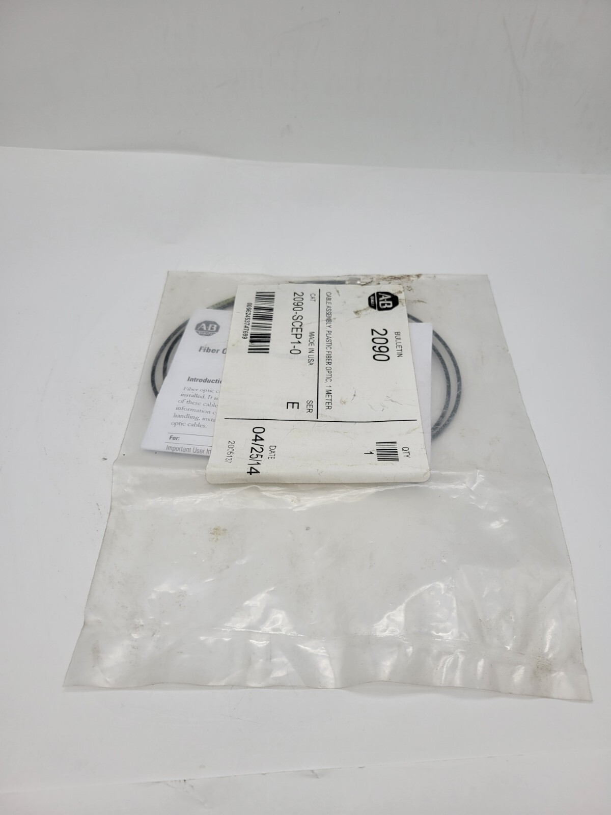 Allen-Bradley 2090-SCEP1-0 Plastic Fiber Optic Cable 1 Meter Series E NOS Black