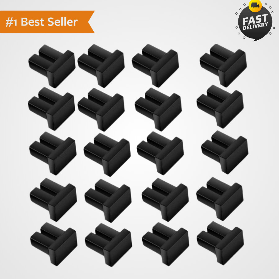 SFP/SFP+ Dust Caps 20pcs Black Silicone, Suitable for Duplex LC