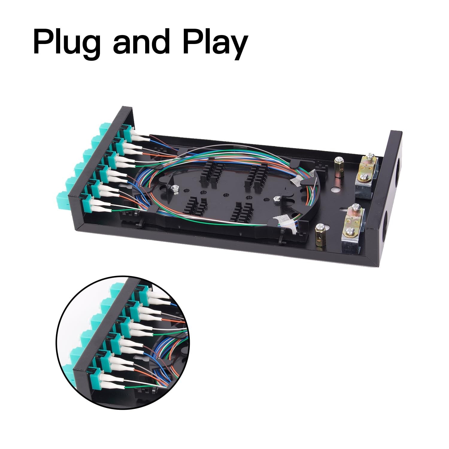 Durable 6 Port Duplex LGX Fiber Enclosure Kit: 12 Strand LC Pigtails Included