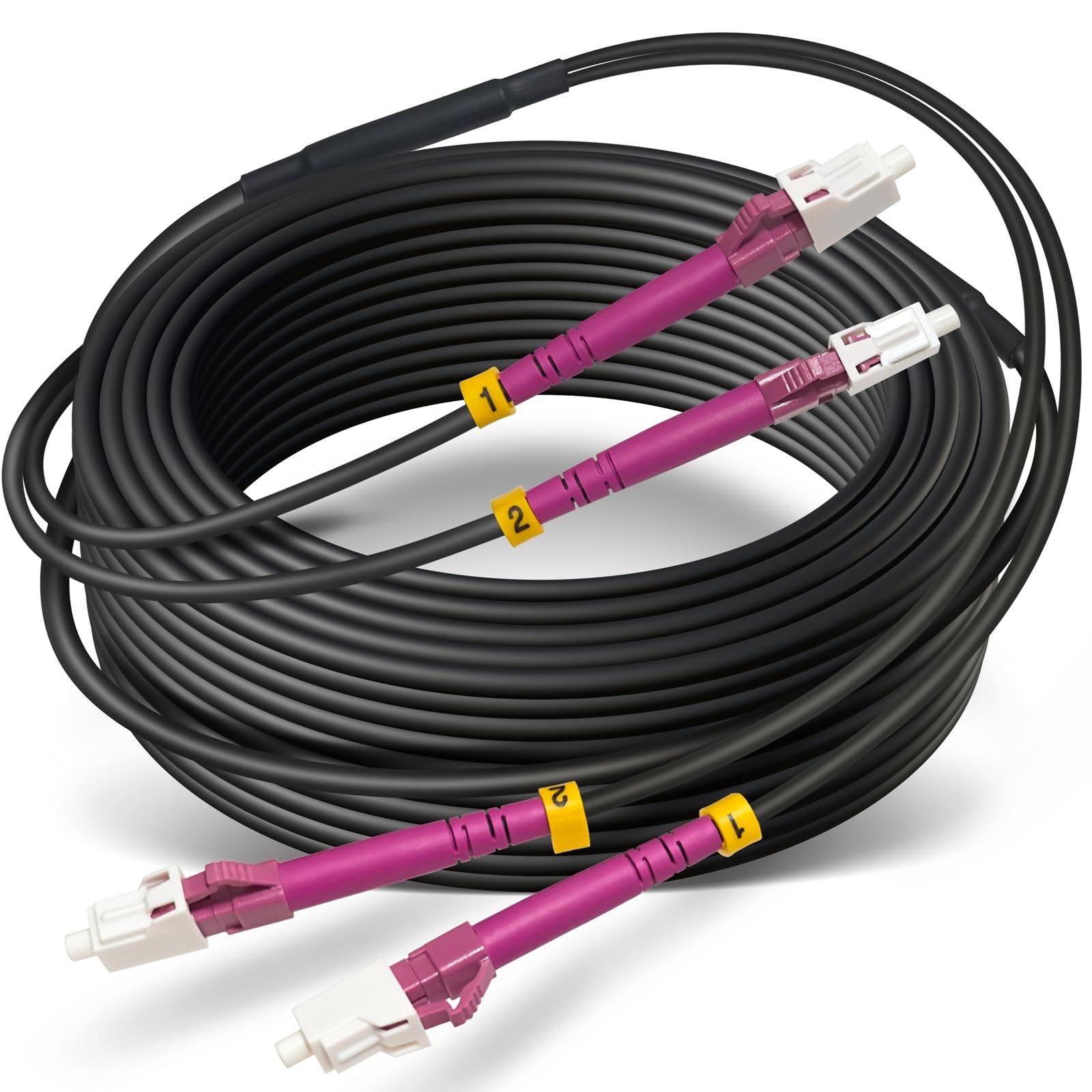 YUTIANHOME 50ft OM4 LC-LC Fiber Patch Cable 40G/100G Armored Outdoor