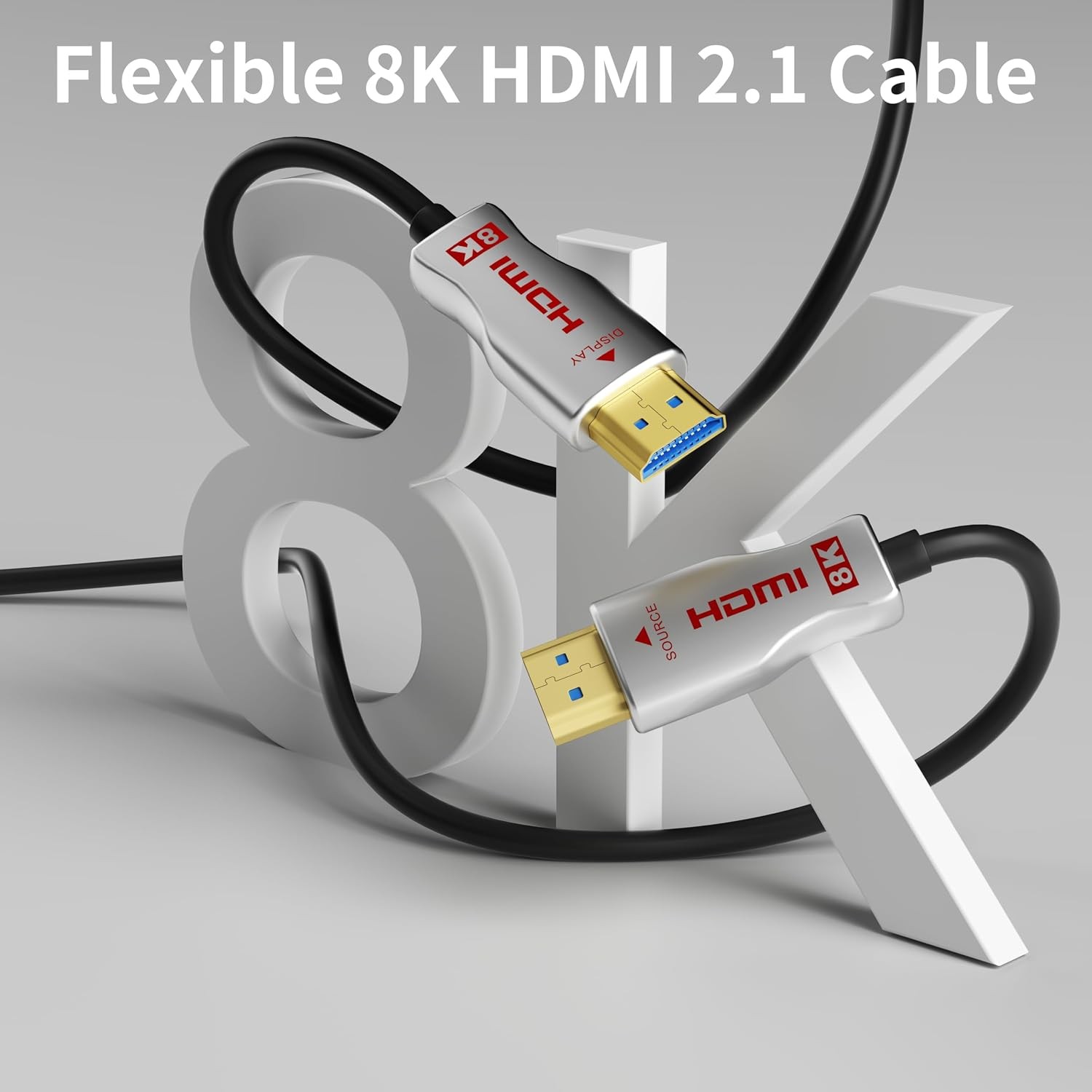8K Fiber Optic HDMI Cable 100FT 48Gbps 2.1 Cable Cord 8K60Hz 4K120Hz For TV