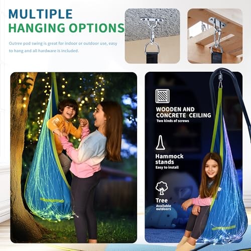 Pod Swing Featuring Fiber Optic with 10 Colors and 17 Effects. Sensory Blue