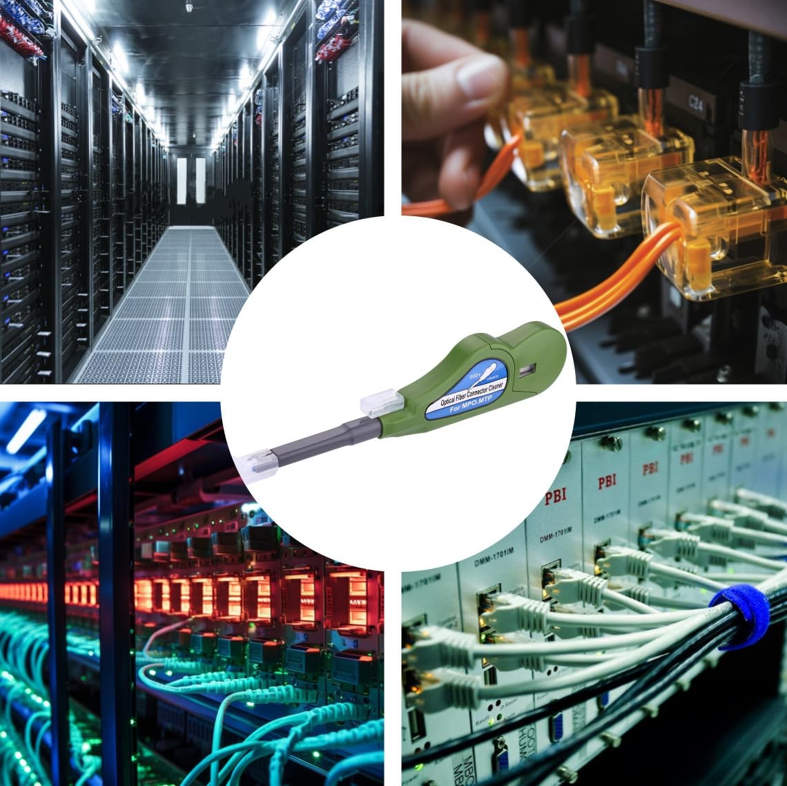 Fiber Optic Cleaner MTP/MPO Optical Connector Endface 500+ Cleans Green