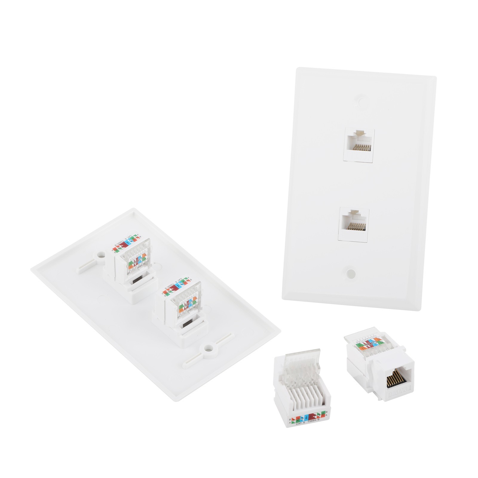 10/20PCS RJ45 Cat6 Keystone Jack Coupler Adapter Network Connectors White/Black