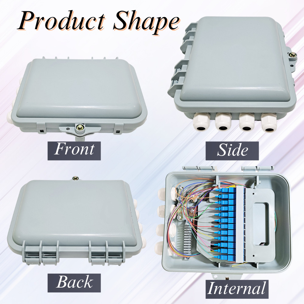12 Core Fiber Terminal Box Wall Mounted Optic Fiber Distribution FTTH SC Adapter
