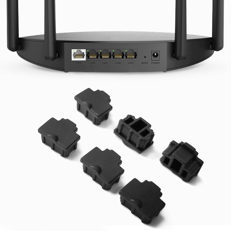 100pcs Network Connector Dust Cover Silicone Ethernet Connector RJ45 Dust Plug