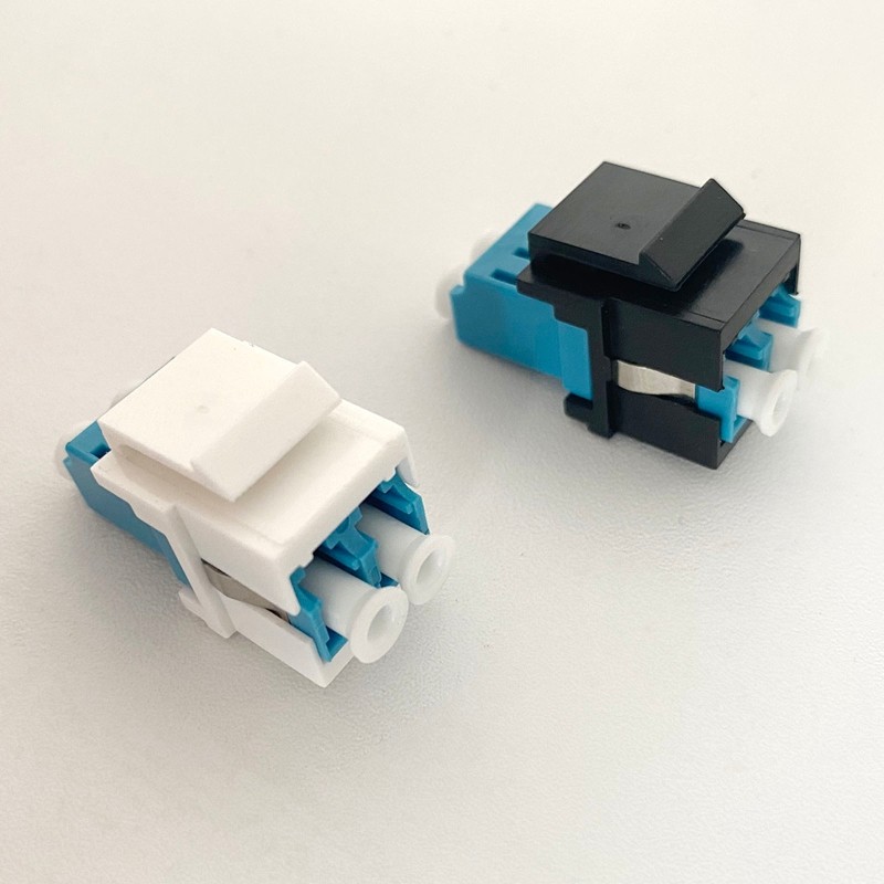 10Pack Fiber Keystone Jacks Snap Fitting Duplex LC Connector Jacks Adapter