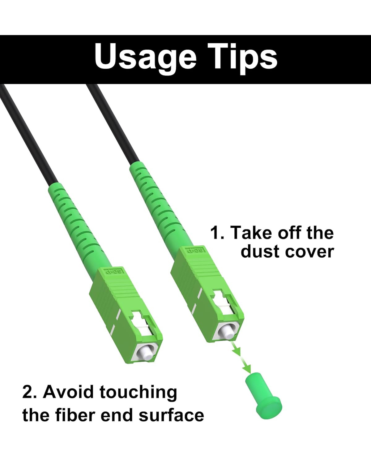 30M SC/APC Fiber Optic Internet Cable 100Ft, Outdoor Armored SC/APC Fiber Patch