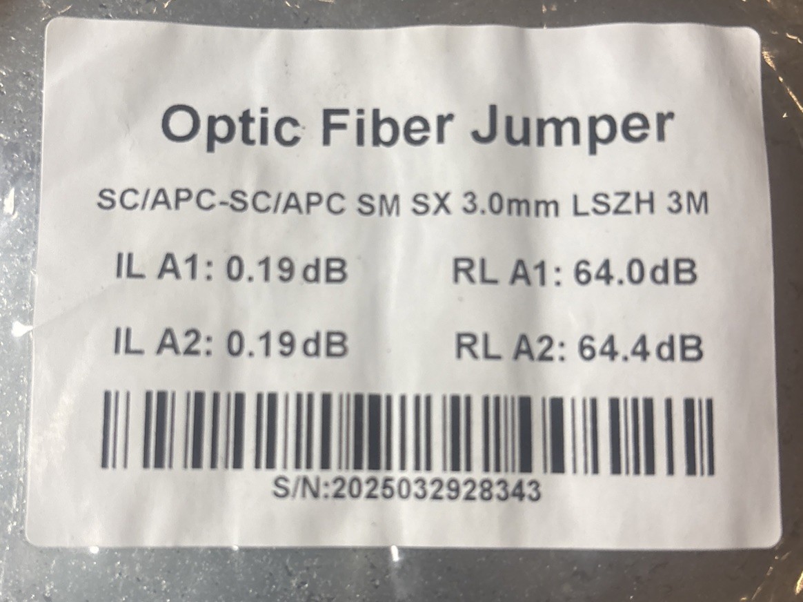 LOT of 10X Optic Fiber Jumper SC/APC-SC/APC SM SX 3.0mm LSZH 3M /PVC
