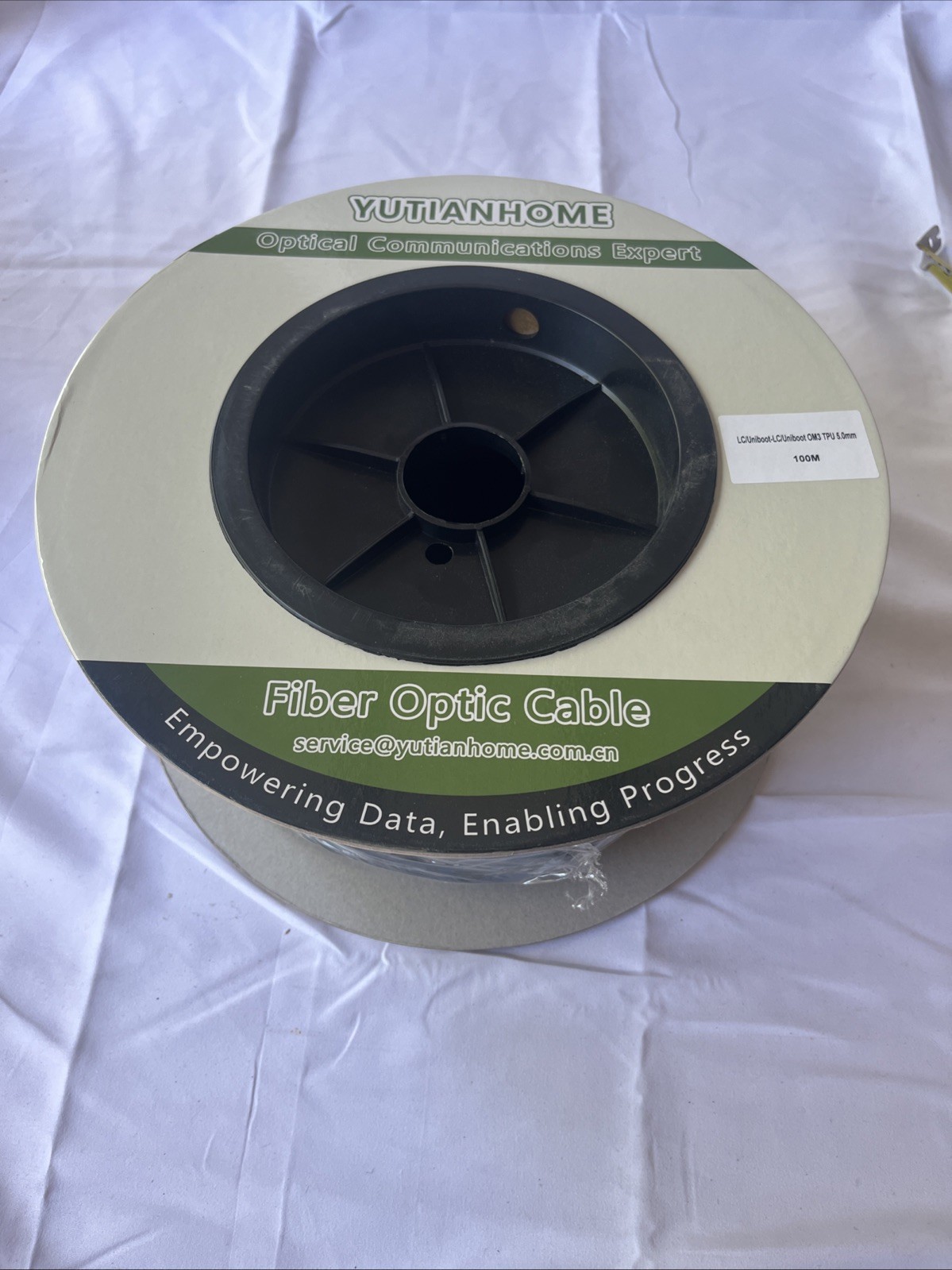 330Ft Outdoor Armored LC-LC Fiber Patch Cable, Duplex Multimode 40Gb OD-5mm