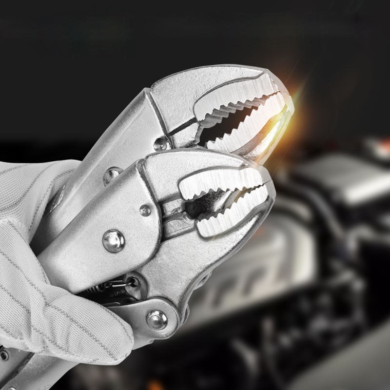 Locking Pliers Steel Round Nose Welding Tool Straight Jaw Lock Mole Pliers Vice