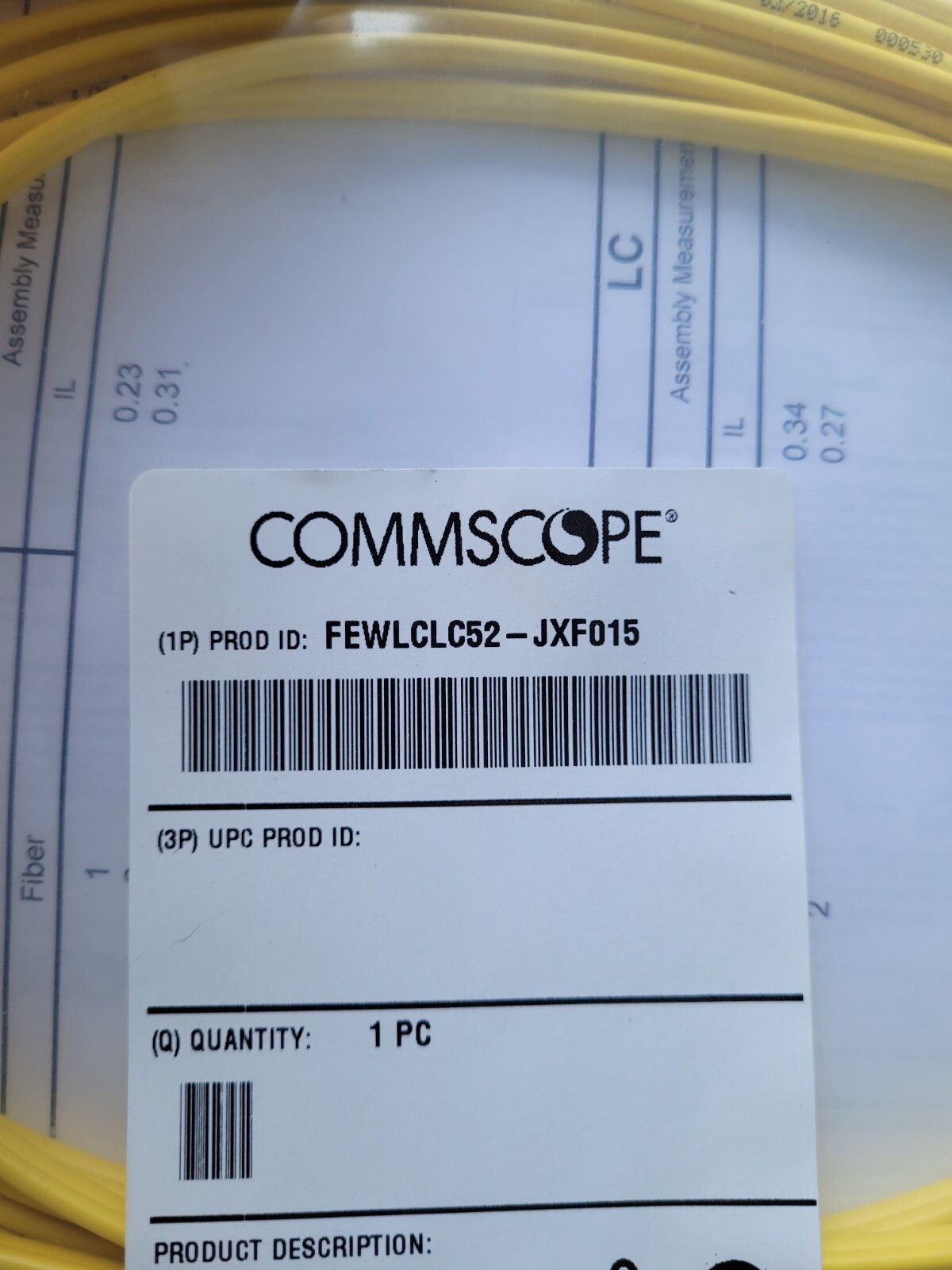 New FEWLCLC52-JXF015 Duplex LC to LC 15FT 3.0 Mm Fiber Patch Cable w/ Test Data