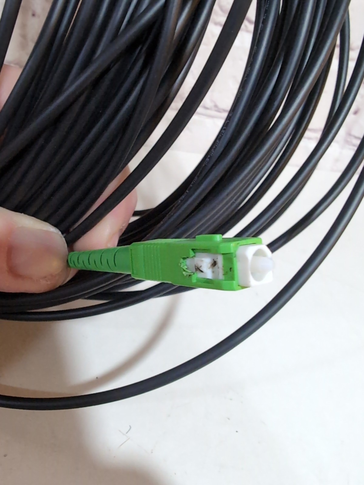 TiniFiber 30m 100ft Armored Fiber Optic Cable OS2 Single Mode SC/APC SC/APC