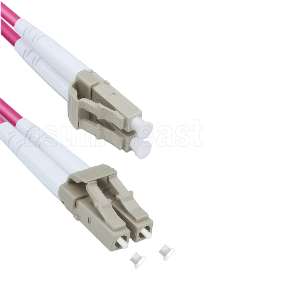 LC to LC 100GBps OM4 Multimode Duplex Fiber Optic Patch Cord Jumper Rose Red lot