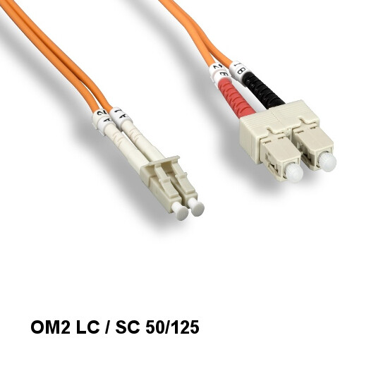 3M OM2 50/125 Fiber Optic Cable Multi-Mode Duplex LC/SC 2.0mm OD OFNR Data ATM