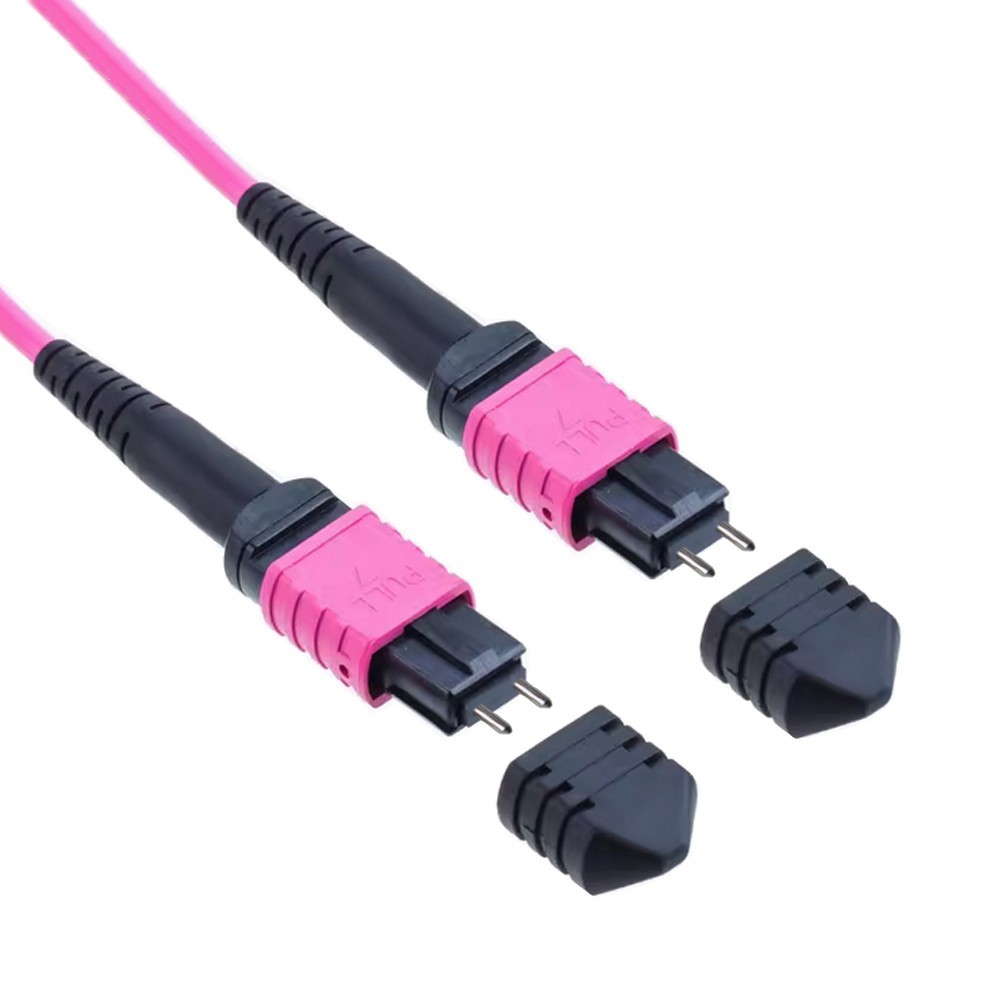 Fiber Optic Patch Cord MPO to MPO Male to Male Type B OM4 Cable 8 or 12 Core