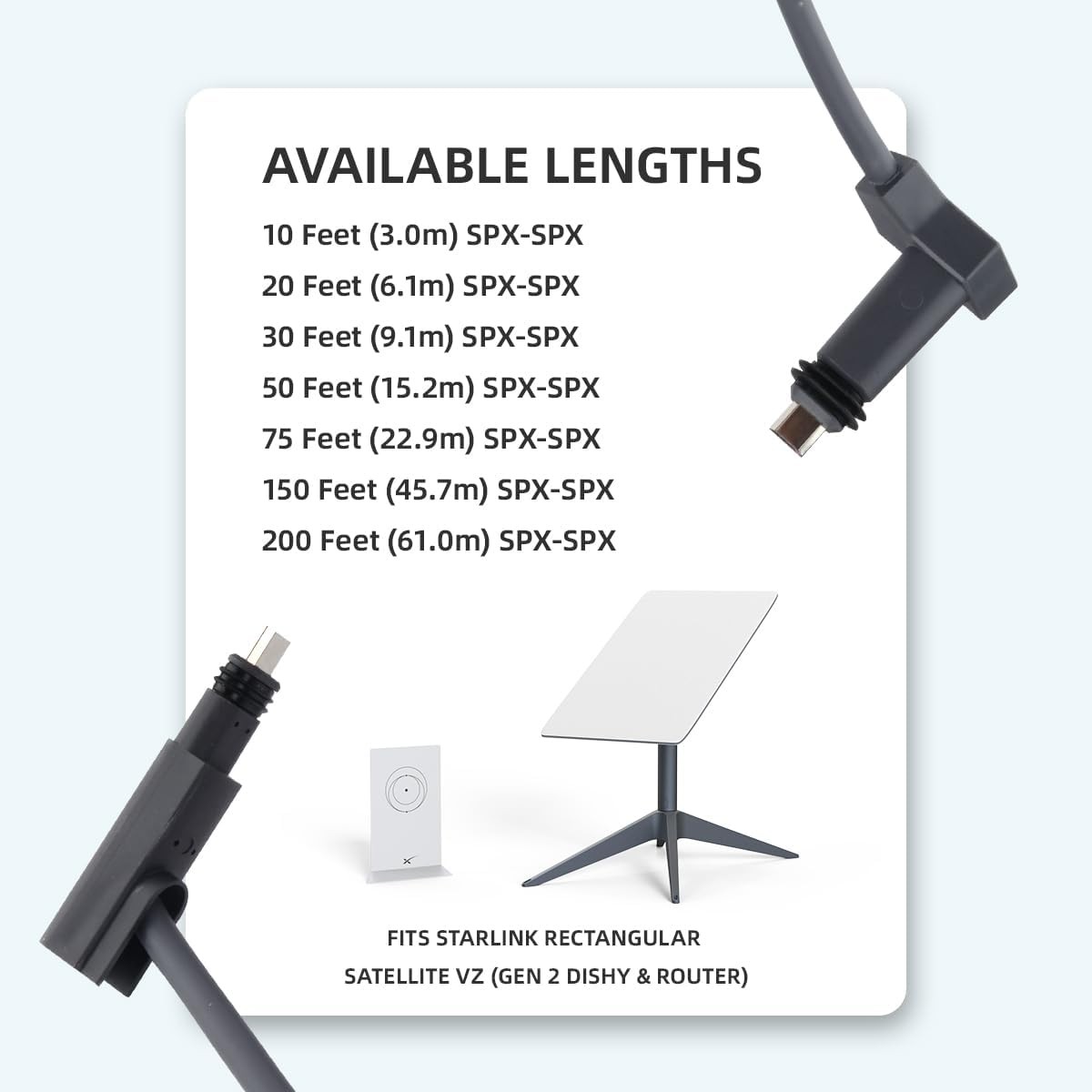 Starlink Cable150Ft Replacement starlink Cable for Standard Satellite V2 starlin
