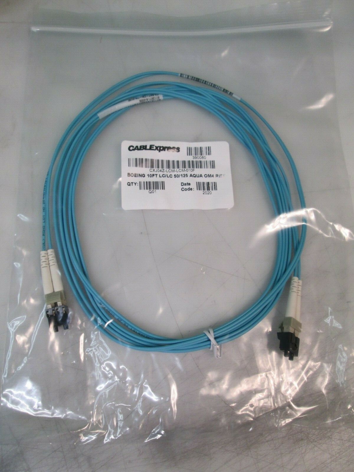 CABLExpress BOEING 10FT LC/LC 50/125 AQUA OM4 RISER CABLE CXJ04Z-LCM-LCM-010F