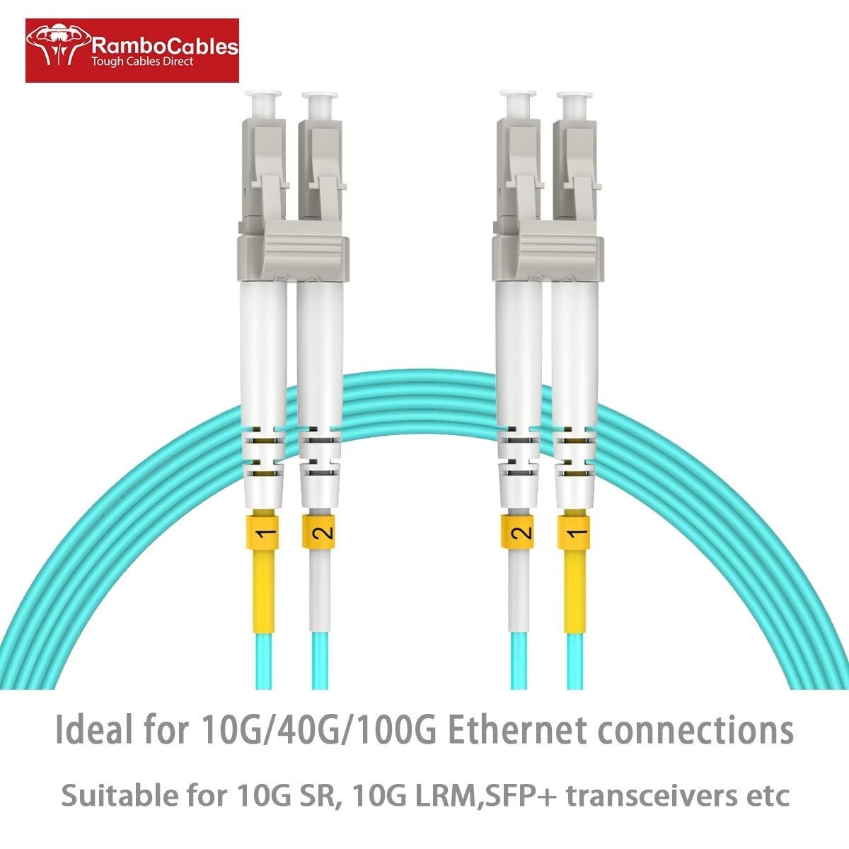 4 PCS LC Multimode Fiber Patch Cables MMF OM4 Optic Duplex 1.6ft/0.5m LSZH, NEW