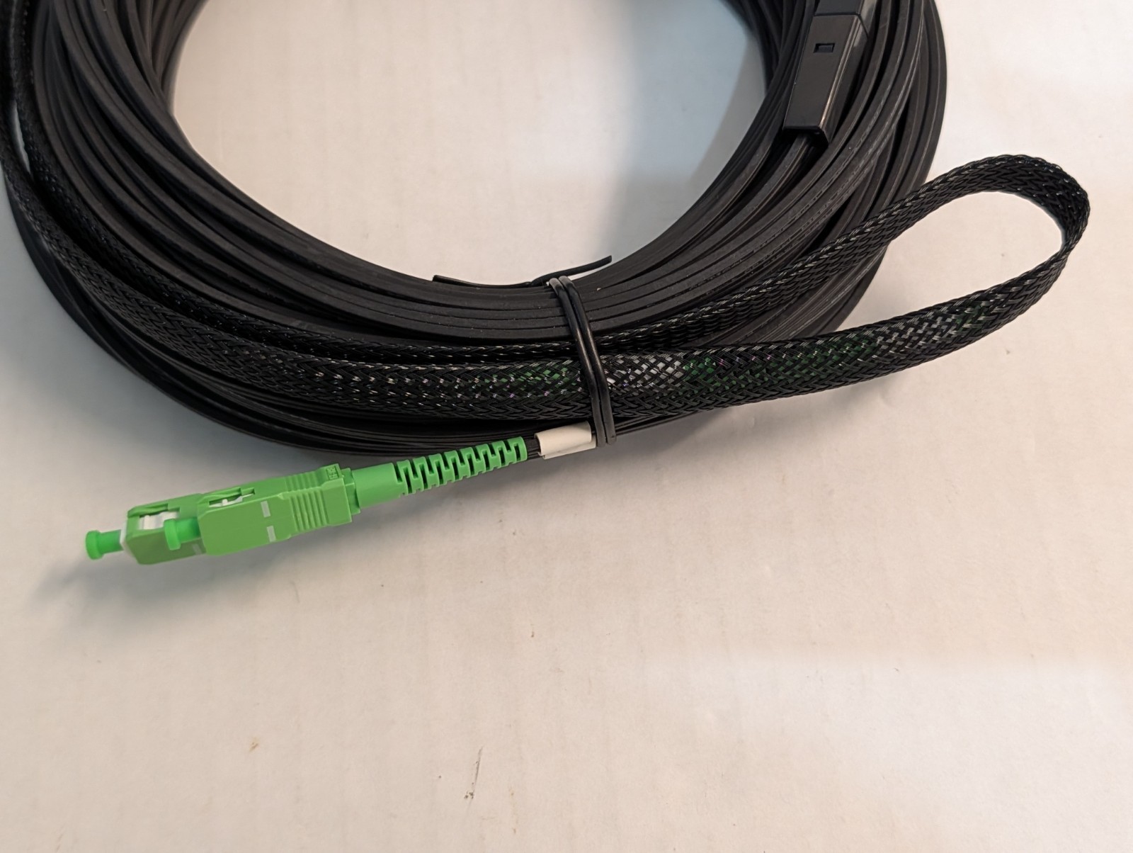 100ft Ruggedized Fiber Optic Drop Cable SC/APC to SC/APC – SMF – HWMirco-2SCAPC