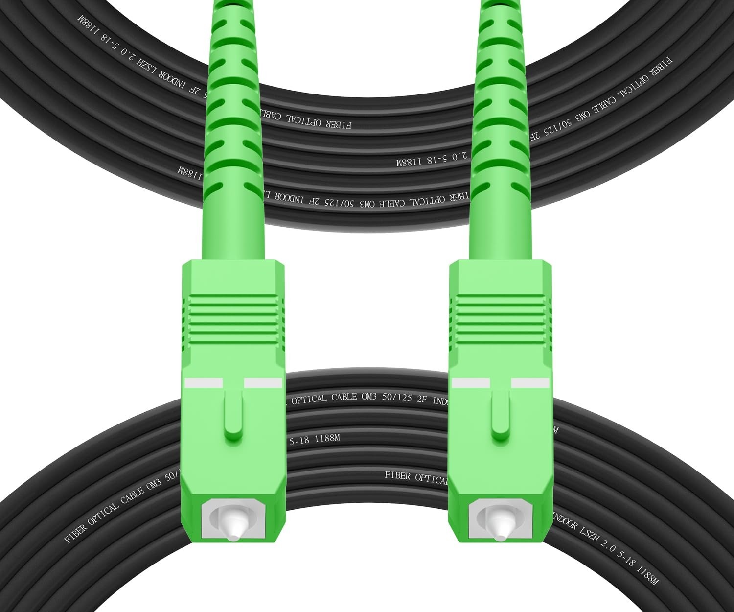 30m SCA to SCA Outdoor Fiber Optic Cable – LSZH Armored, Low Loss, Black