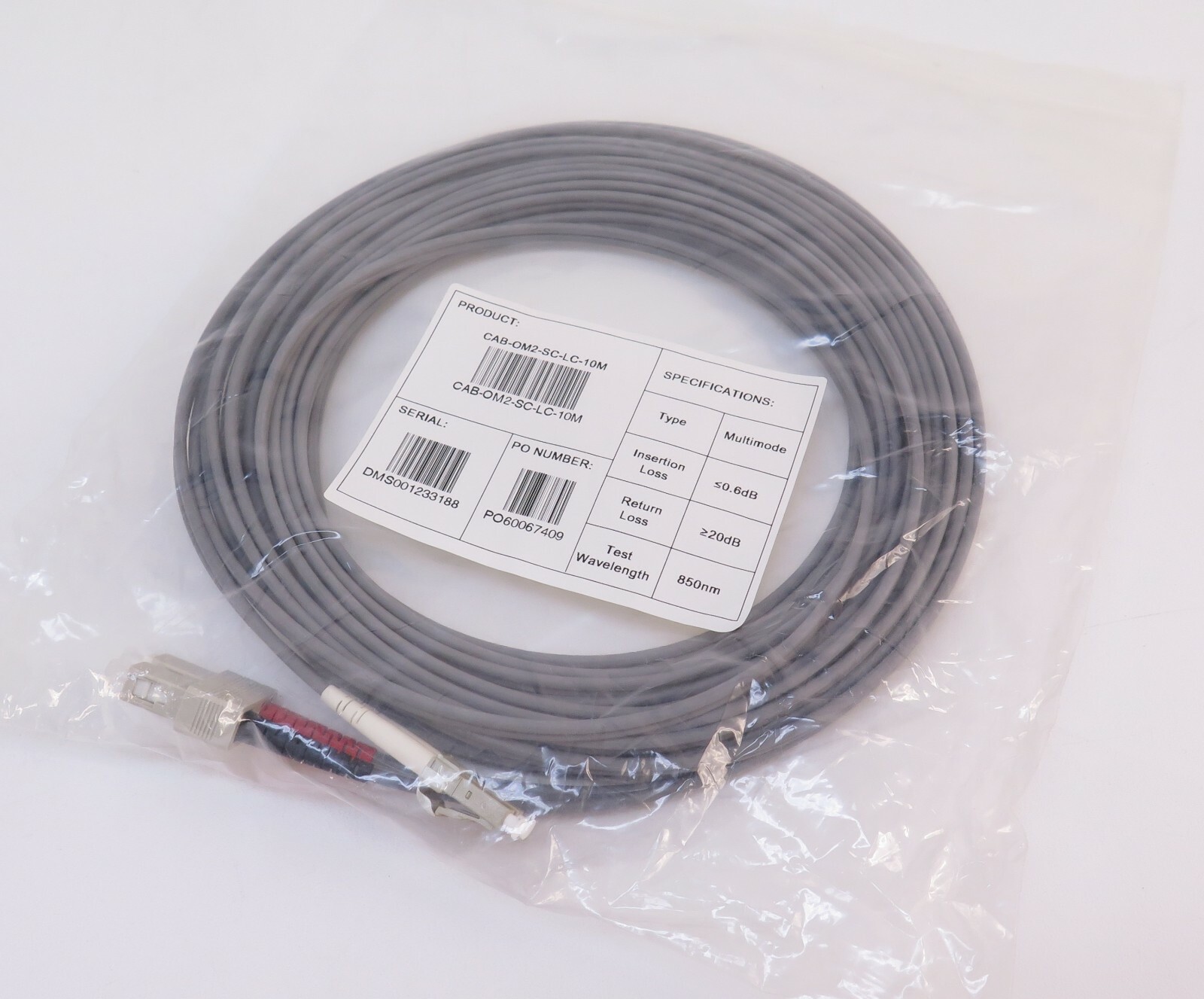 Cisco CAB-OM2-SC-LC-10M Fiber Patch Cable: 50/125 OM2 SC to LC 10M