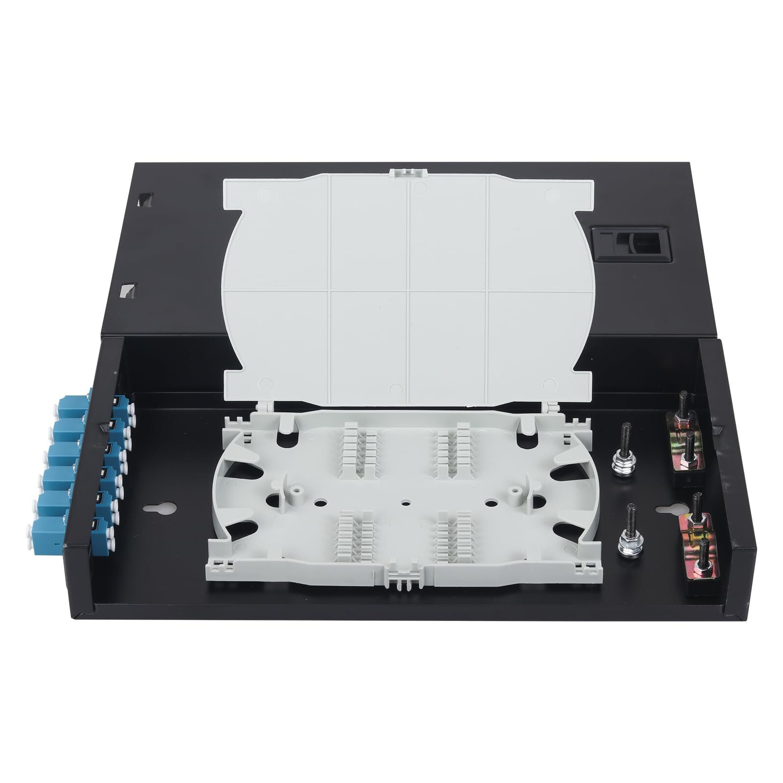 LC-SM 6 Duplex 12 Port Wall Mount Fiber Enclosure with Spool Singlemode LC-UP…