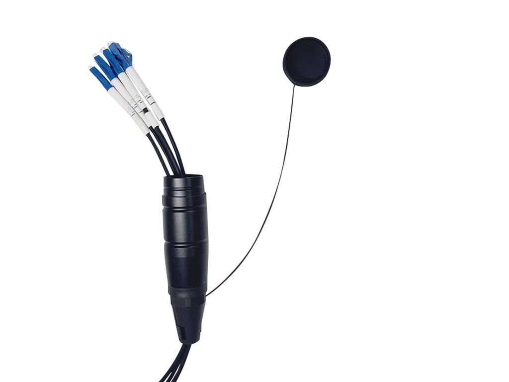 Armored Fiber Optic Cable LC to LC 4 Strands Single Mode with Protective Cap