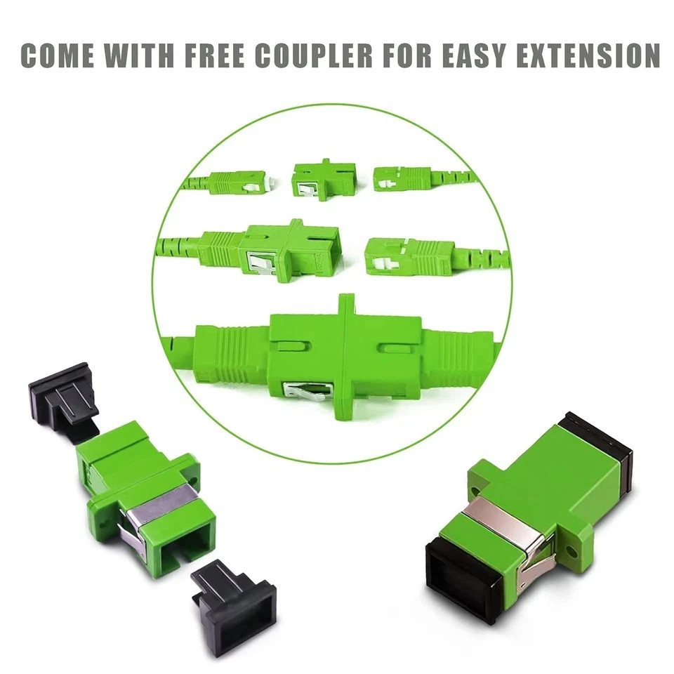 50ft (15 Meters) SC/APC to Fiber Optic 15m(50ft), White Armored