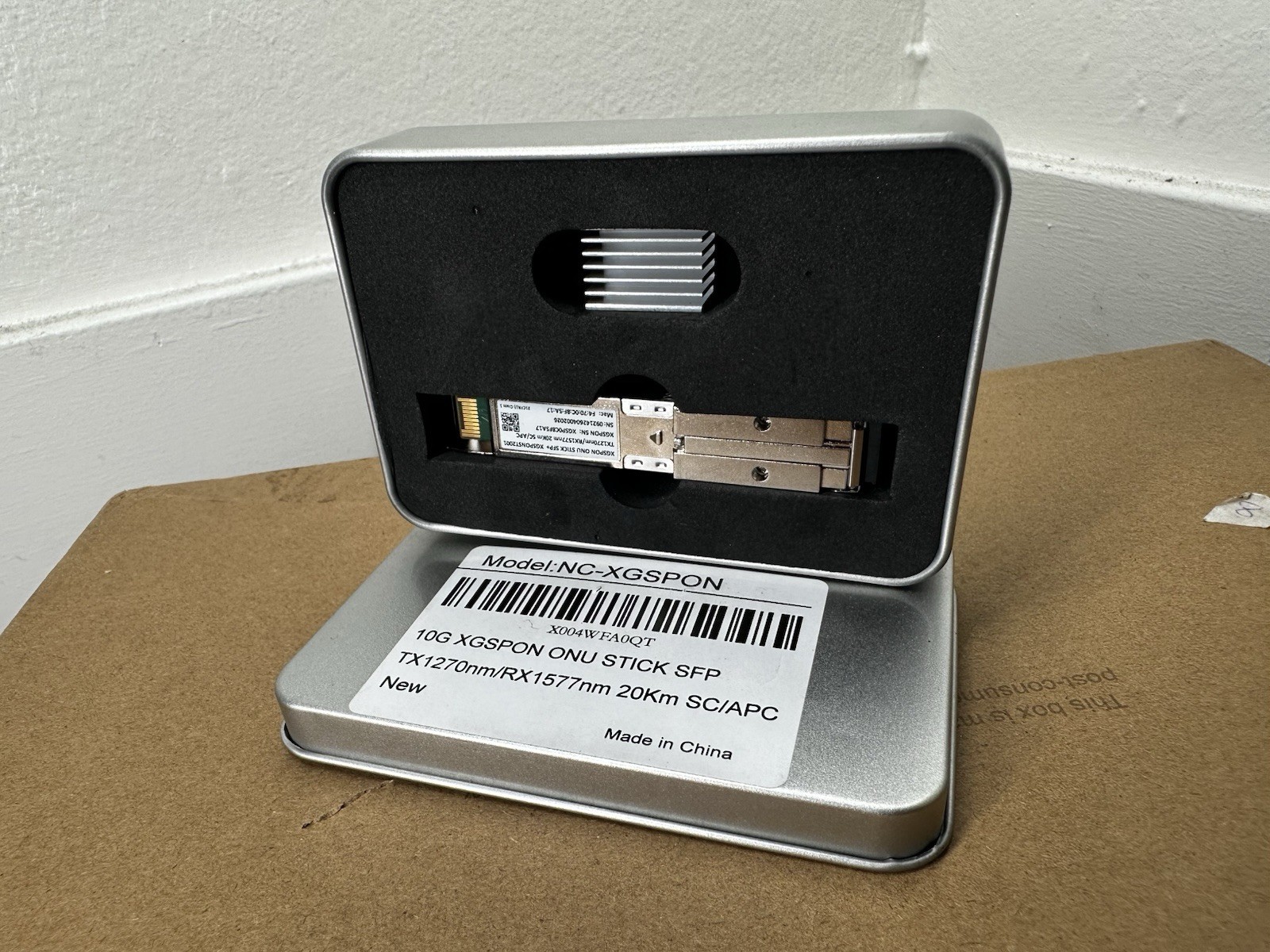 10G XGS-PON ONU SFP+ Stick NC-XGSPON SC/APC Fiber ONT Tested Working