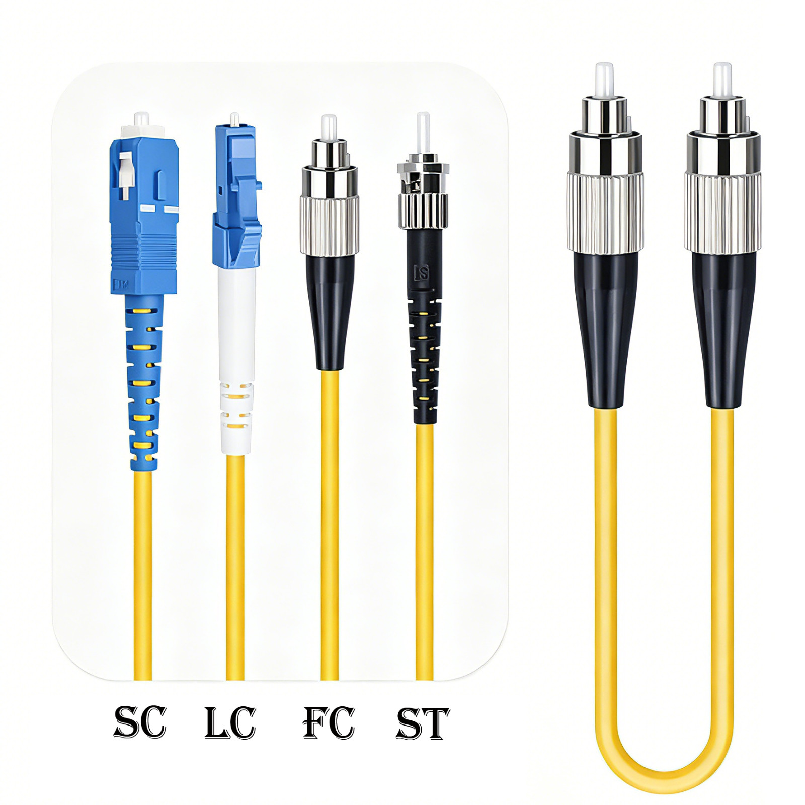 10Pcs SM Simplex 0.3/0.5/0.4M SC/UPC-ST/FC/LCSC/UPC Fiber Optic Patch Cord Cable