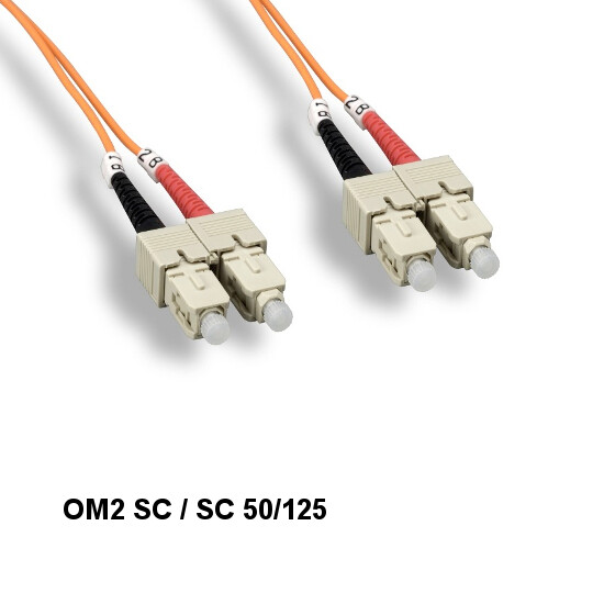 1M OM2 50/125 Fiber Optic Cable Multi-Mode Duplex SC/SC 2.0mm OD Ethernet Data