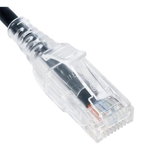ICC ICCICPCSH01BK Cat6 Slim 1 Ft Ethernet Patch Cable With Clear Boot Black