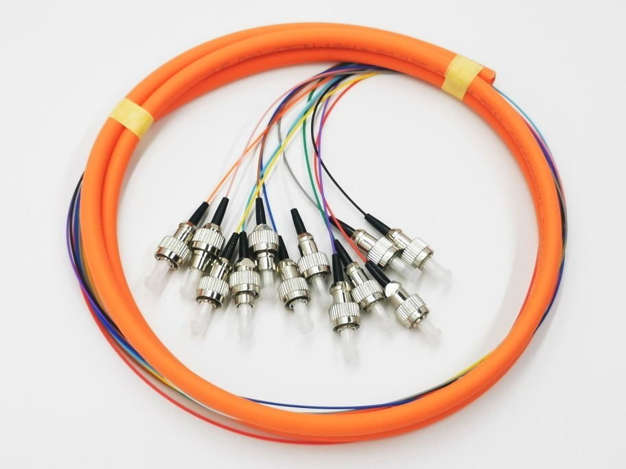5pcs 12 Core OM1 OM2 Multimode 0.9mm Bunchy Ribbon Fiber Pigtail SC/LC/ST/FC