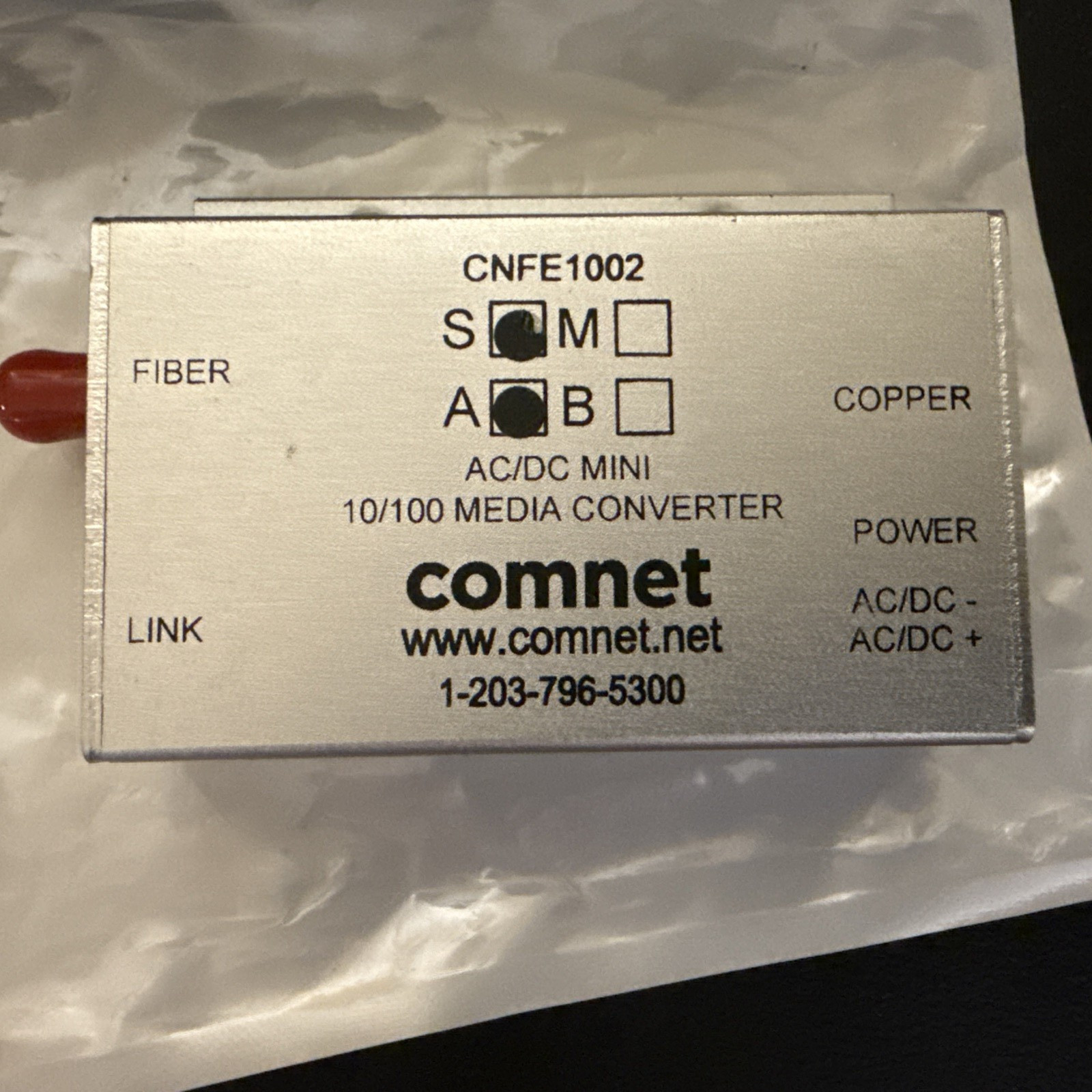 COMMNET DEVICES AND FIBER JUMPER LOT OF 5 PIECES