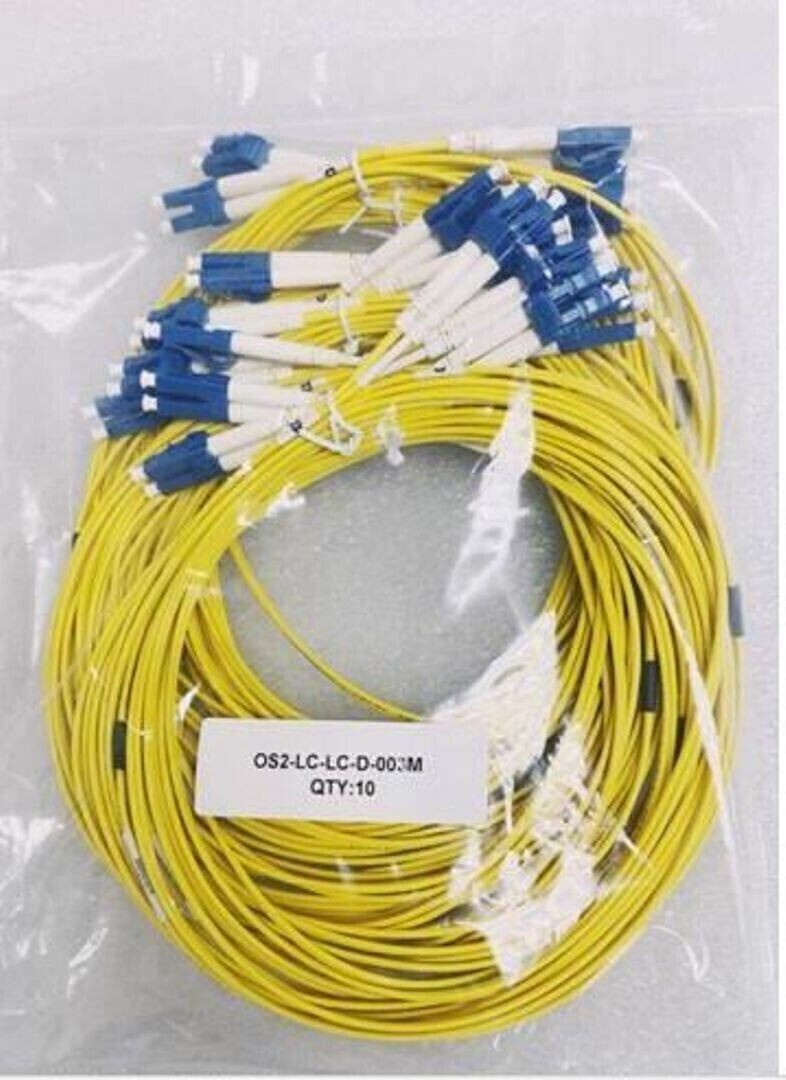 Lot Of 10 3M OS2 LC-LC Fiber Patch Cable Duplex 9/125 LC to LC SingleMode Jumper