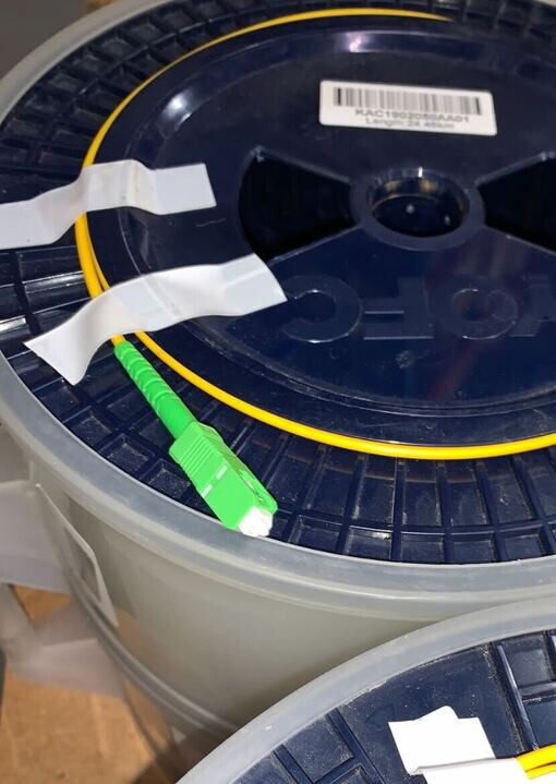Single Mode fiber optic cable reel 1KM W/SC/APC connectors