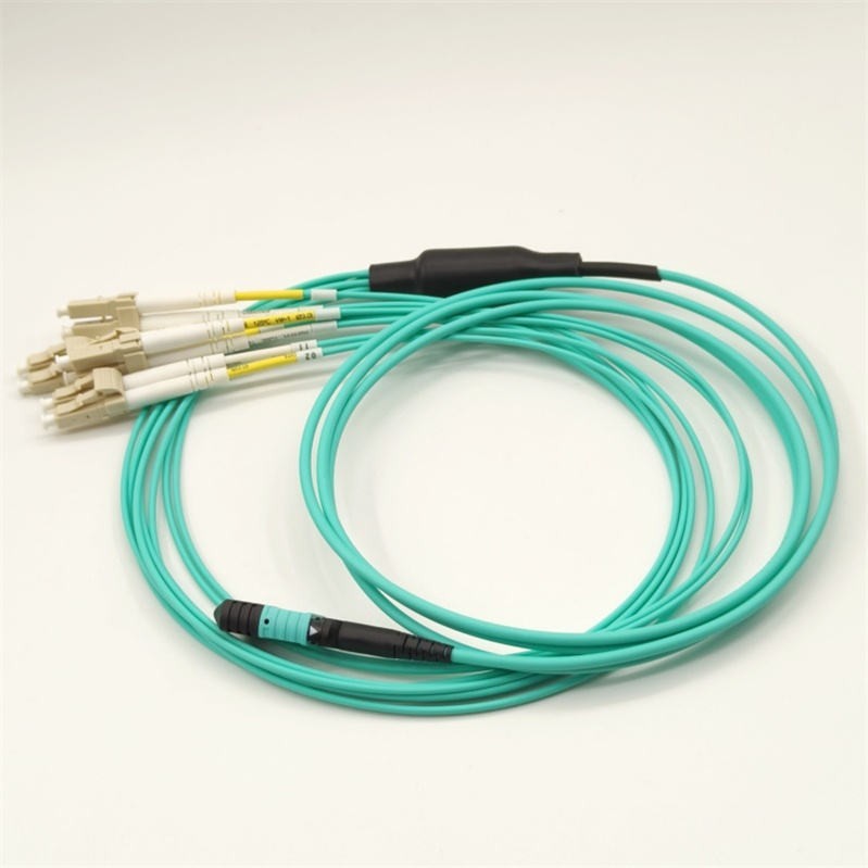 8 Core OM3 Fiber Cable MPO Female/Male-LC Fiber Cable MPO LC Fan-out Patch Cord