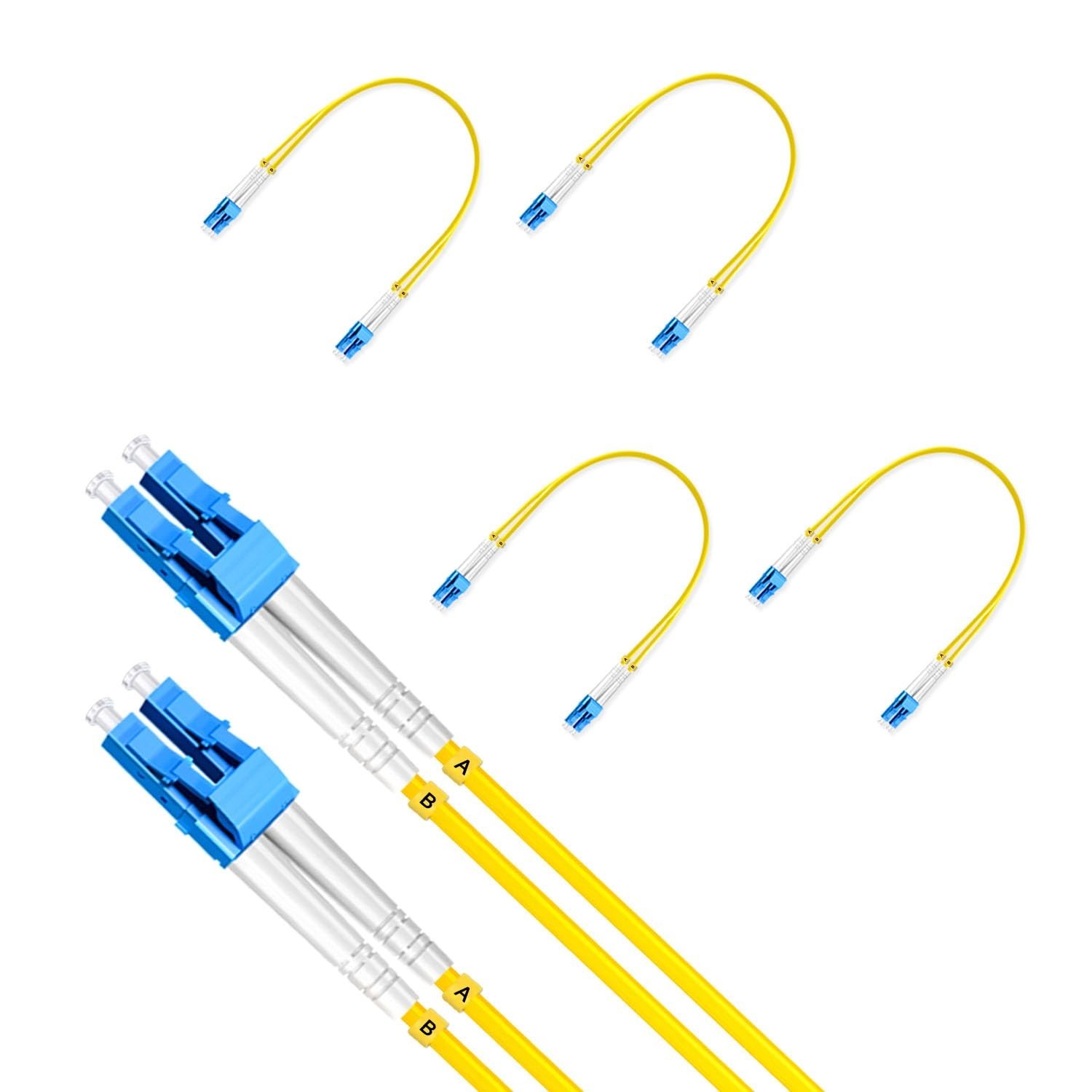 5Pcs 0.3m Duplex Single Mode Fiber Optic Patch Cord LC UPC 9/125μm 1310nm/1550nm