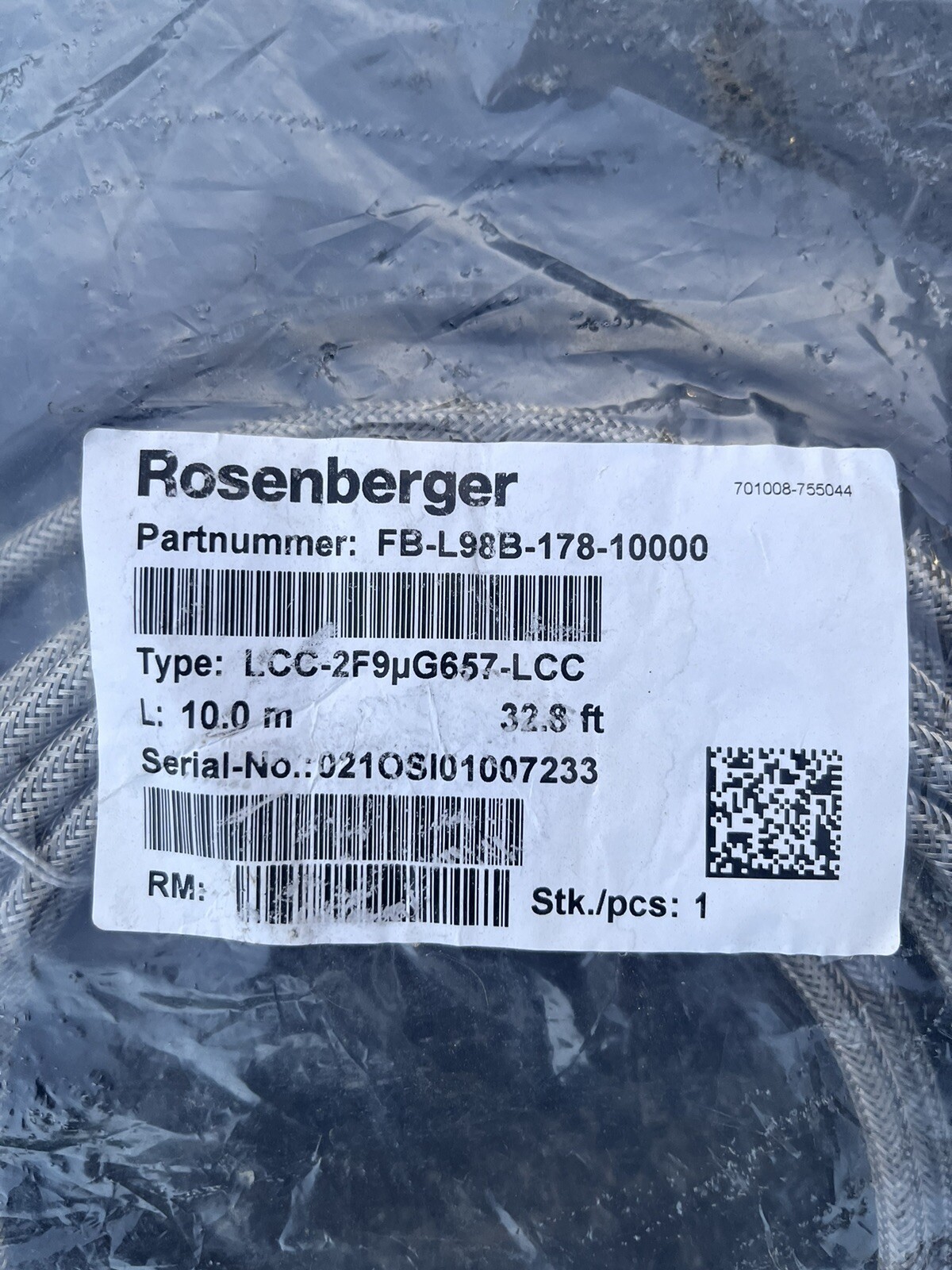 Rosenberger FB-L98B-178-10000 fiber optic cable